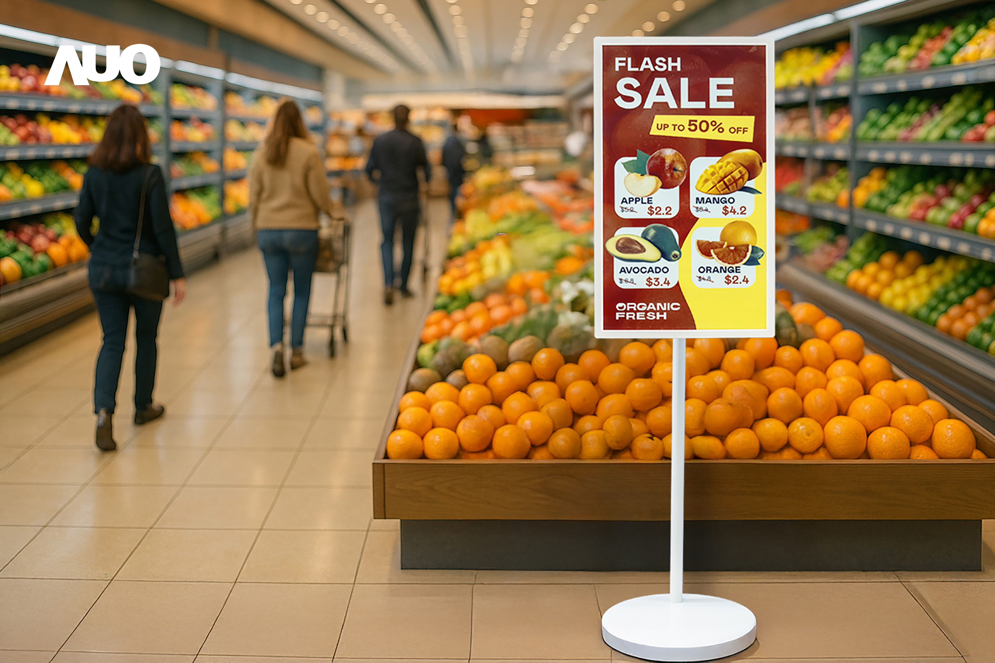 達擎首亮相低功耗、全彩的「aecoPost電子紙解決方案」，僅在更新畫面時需要微量的電力驅動，無需佈建電線的便捷設計，使其可靈活應用、隨意置放，並可透過雲端或行動裝置app，輕鬆管理及排程廣告內容，晉升店頭行銷利器。