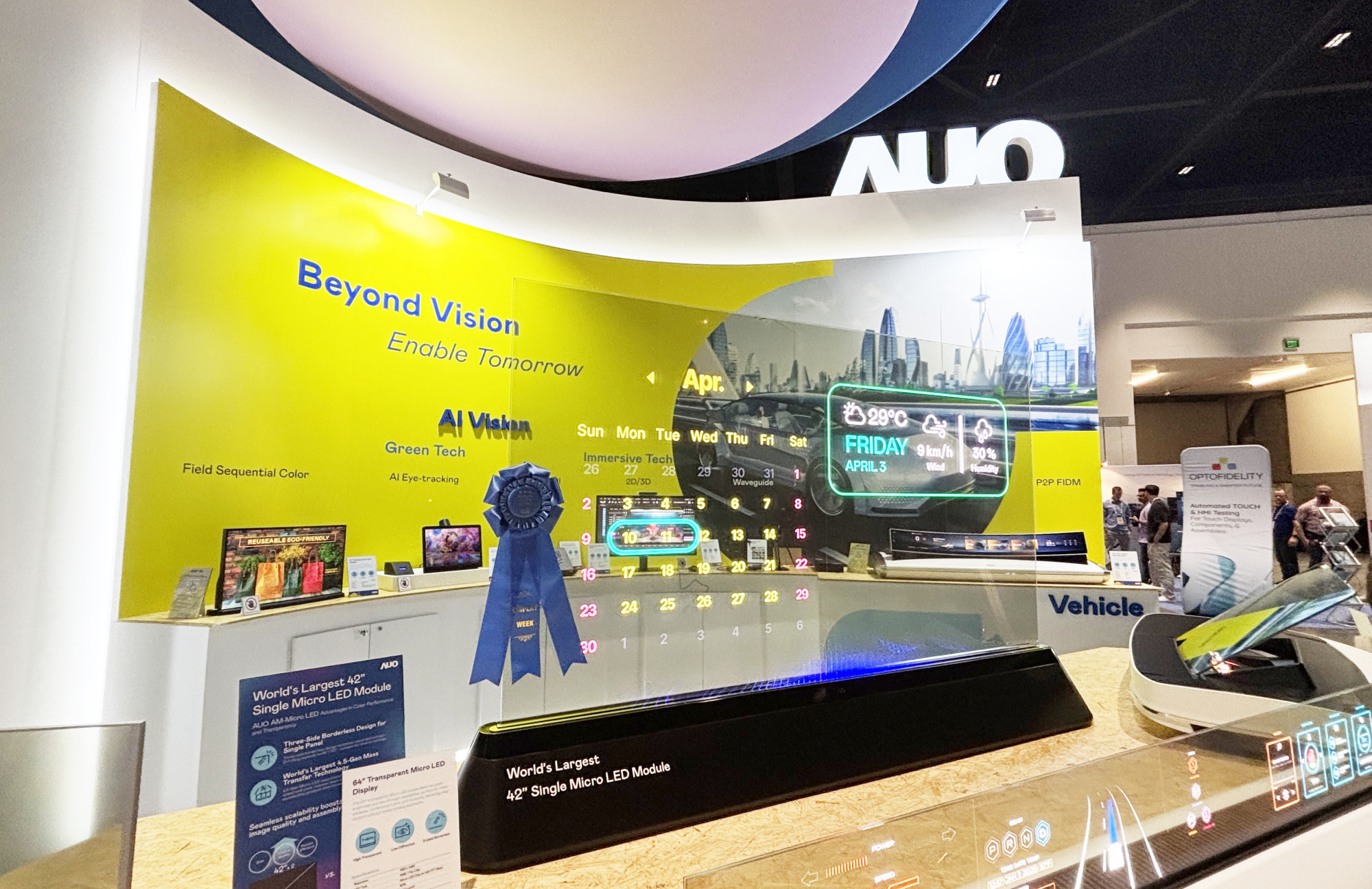 The AUO &ldquo;64-inch transparent Micro LED display,&rdquo; has won the &ldquo;Best Micro LED Technology&rdquo; award. The display features high transparency, 1,000 nits of brightness, and supports seamless tiling for flexible expansion across various applications. It showcases the boundless potential of Micro LED technology to transform display experiences across time, space, and industries.